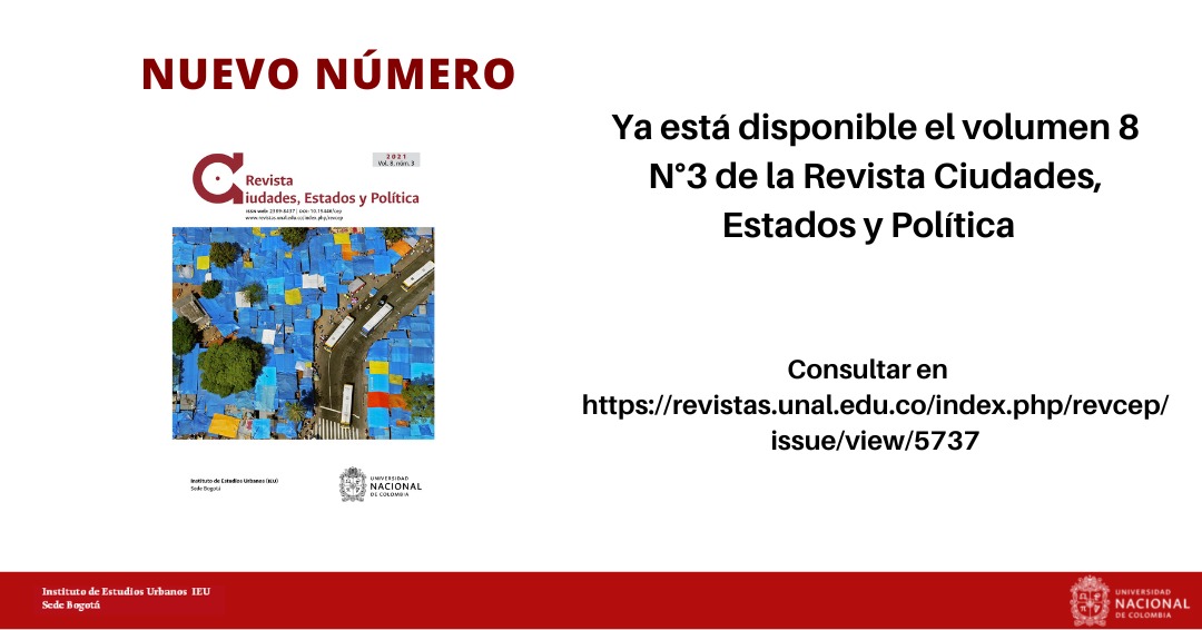 Nuevo número de la Revista Ciudades, Estados y Política del IEU (Volumen 8, número 3)