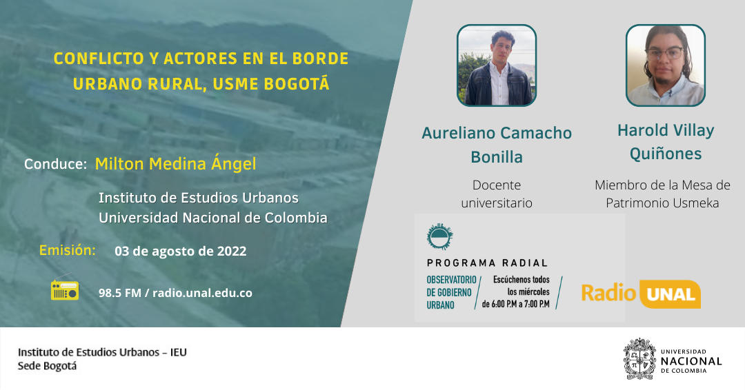 Conflicto y actores en el borde urbano rural, Usme Bogotá
