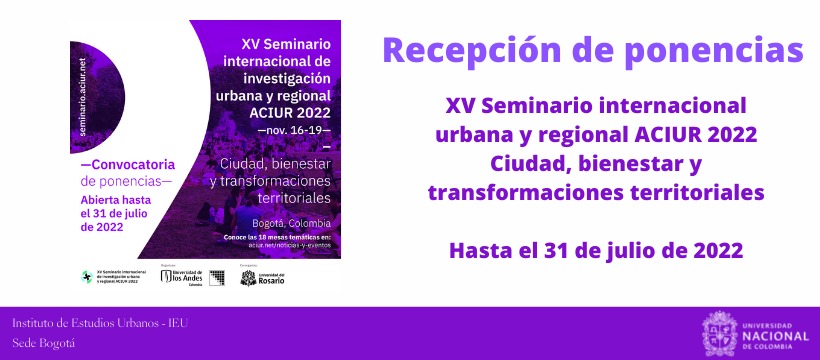 XV Seminario Internacional de Investigación Urbano Regional