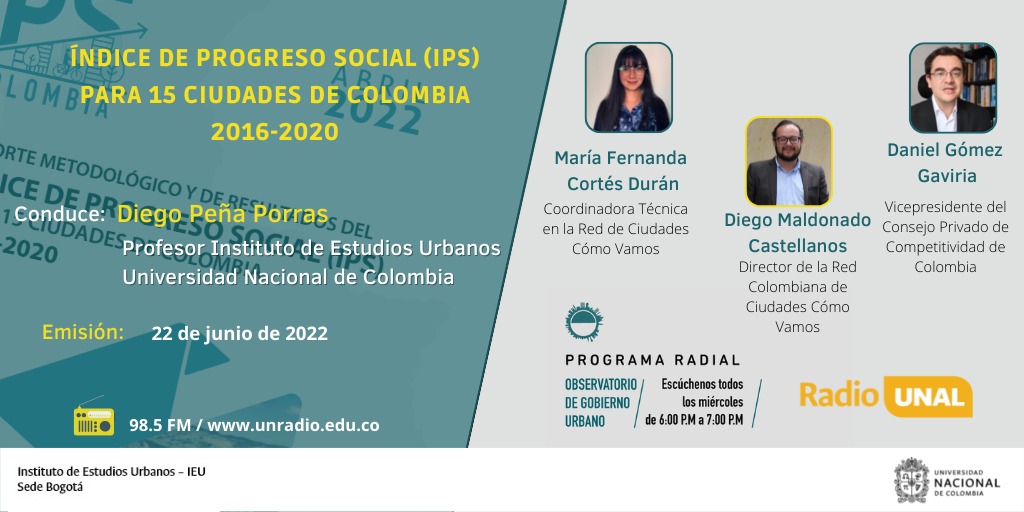 Índice de progreso social para ciudades colombianas: un aporte de indicadores para las políticas públicas 