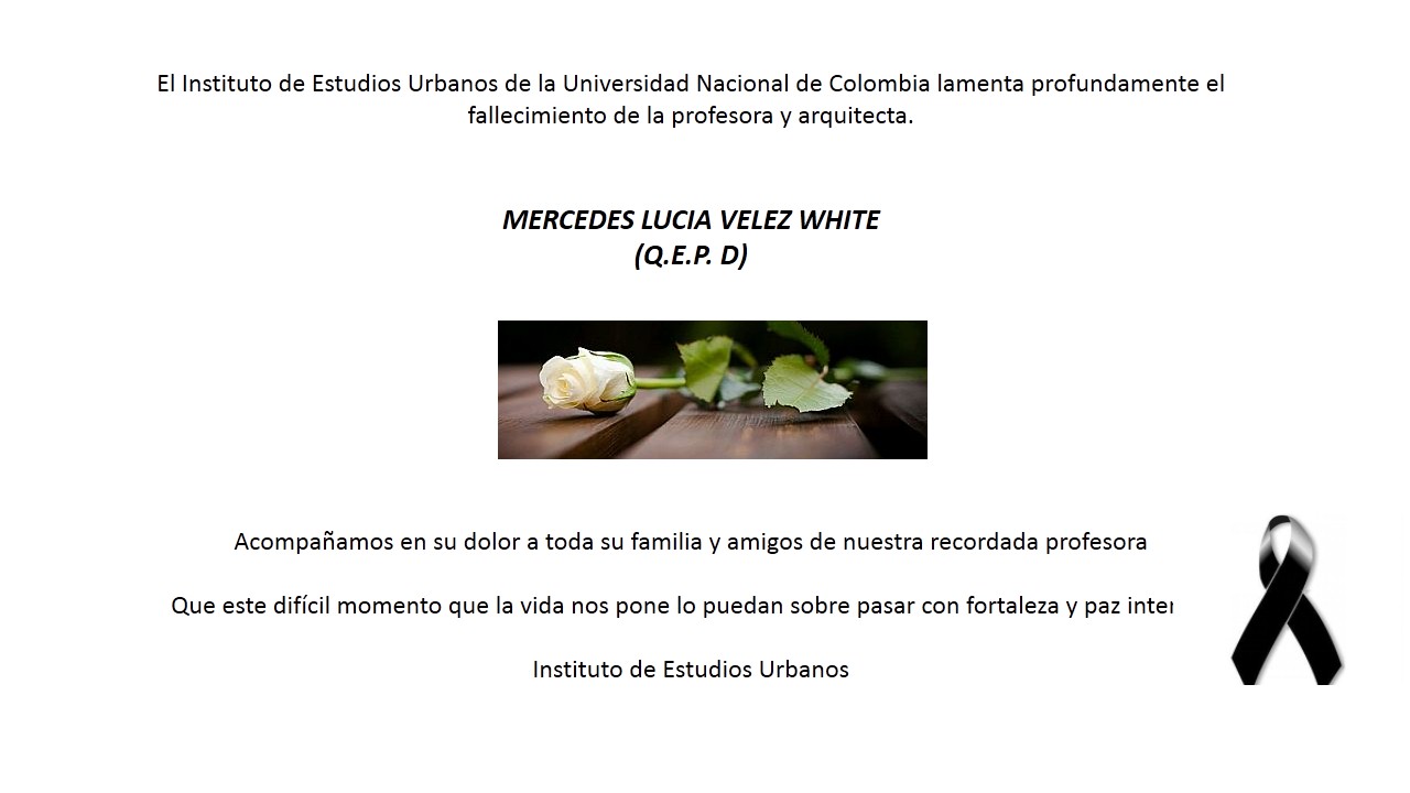 Mensaje de condolencias - Mercedes Lucía Vélez White