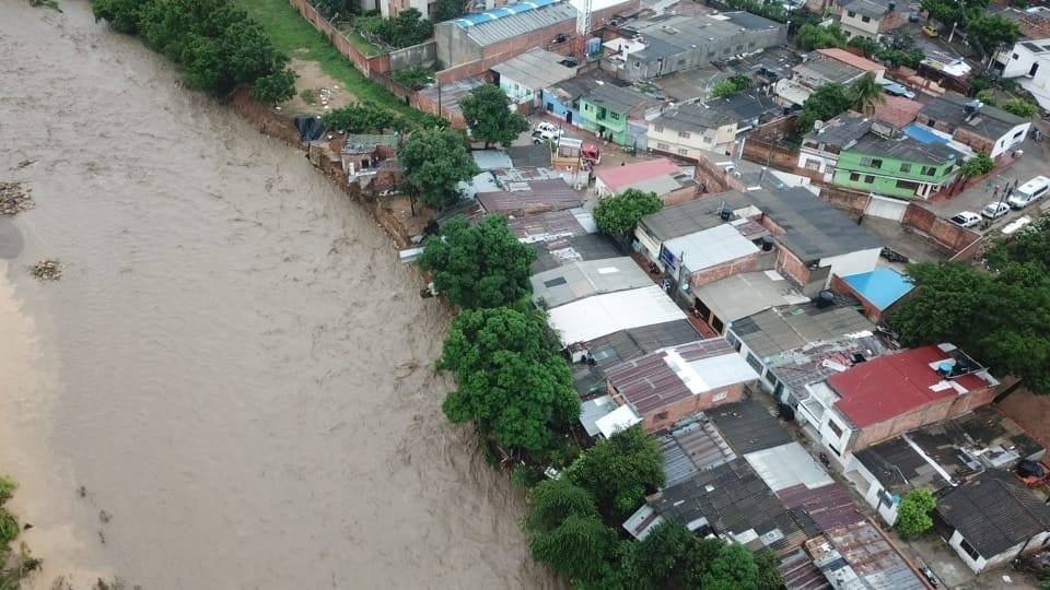 Barrio San Rafael de Cúcuta afectado afectado por creciente del río Pamplonita / Foto Secretaría Municipal para la Gestión del Riesgo de Desastres
