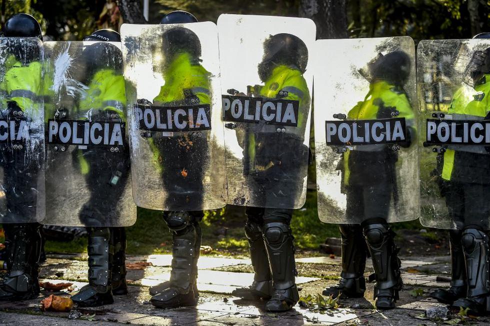 Colombia contaba para el 2017 con 311 policías por cada 100 mil habitantes y un 49 % de confianza en la institución policial / Foto Juan Barreto AFP 