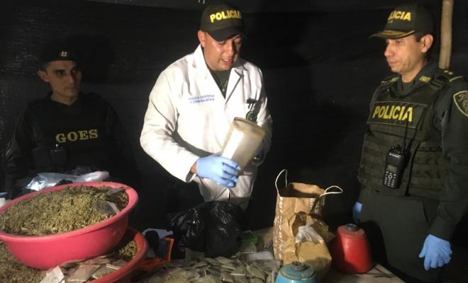 Desmantelamiento de laboratorio de estupefacientes en Bucaramanga / Foto Policía Metropolitana de Bucaramanga