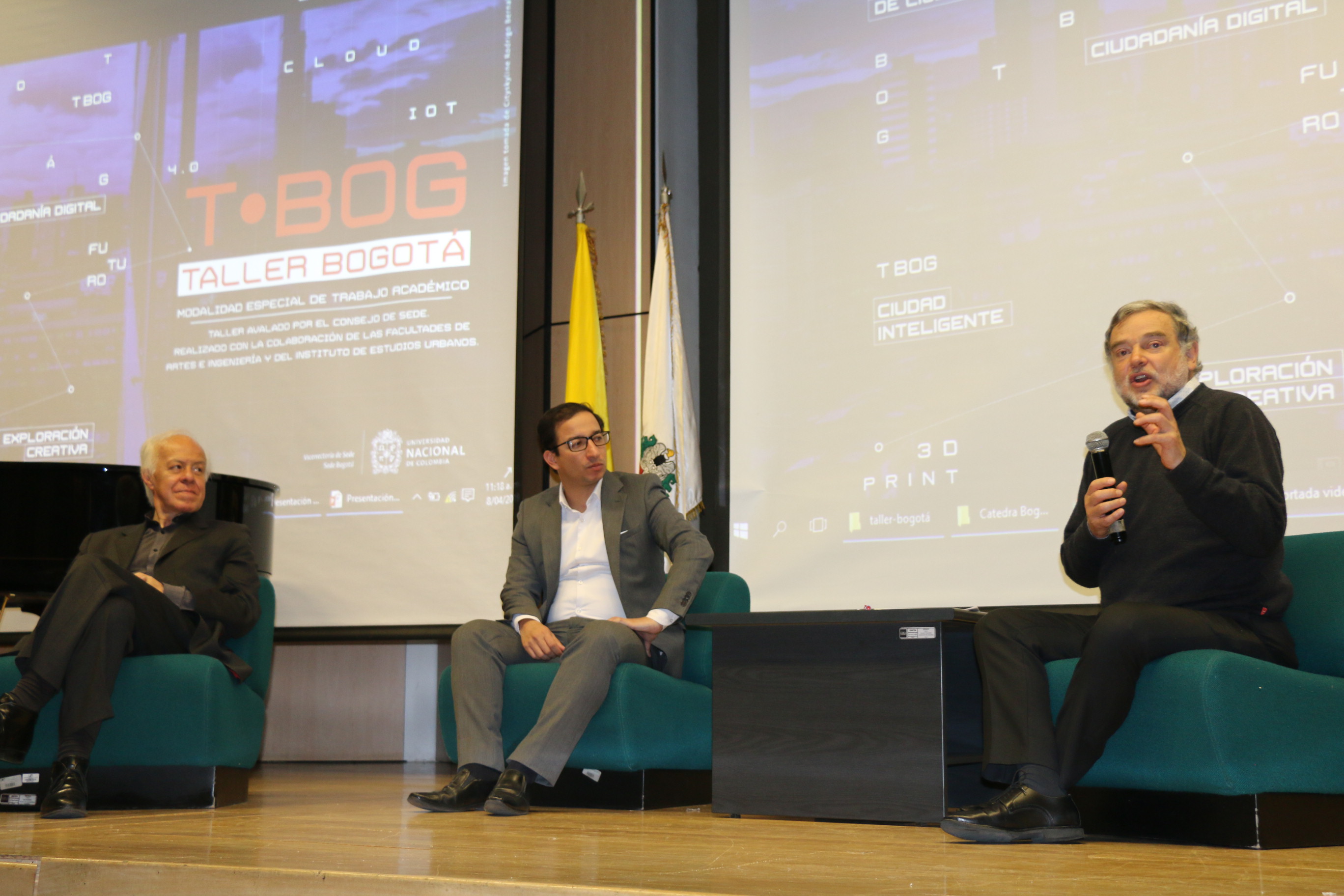 Profesor Fernando Montenegro, Ingeniero Mauricio Tovar y Vicerrector Jaime Franky Rodríguez / Foto IEU
